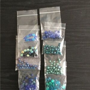Assorted Blue and Green Beads